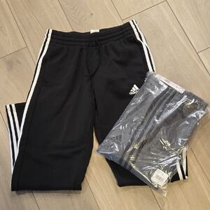 Adidas Kids Black and Gray Joggers